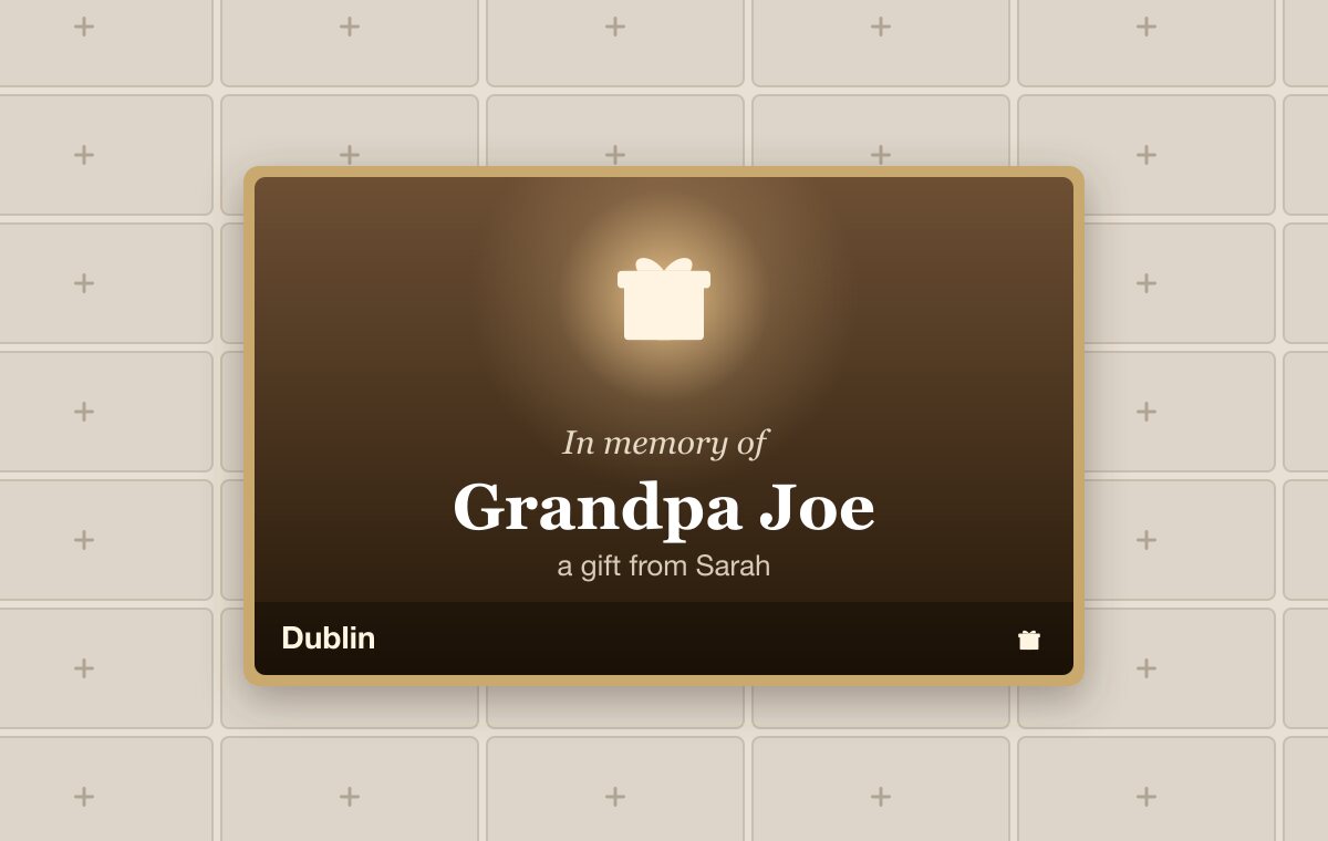 An example personalized brick on the Wall of Forever